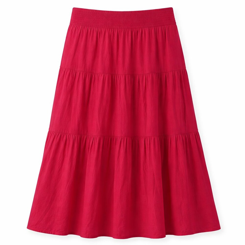 NWT Chico’s Tiered Maxi Skirt Size 3 Botanic Berry Pull-On